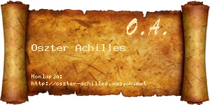 Oszter Achilles névjegykártya